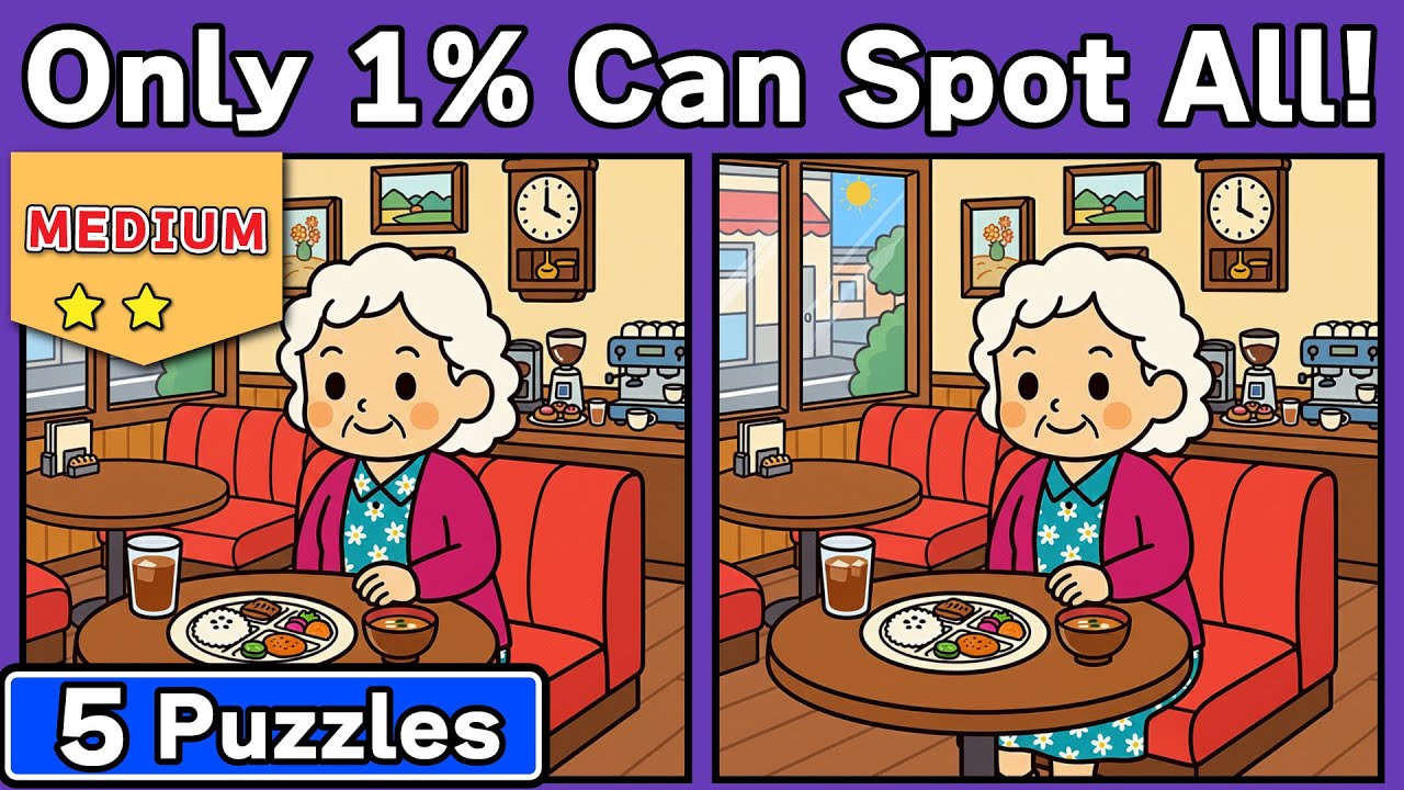 【MEDIUM】A Full Visual Workout – Find Every Difference (5 Puzzles) #157