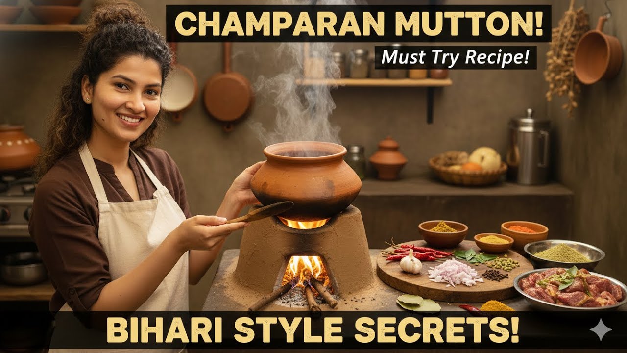 MUTTON CURRY BIHARI STYLE in Pressure Cooker | बकरे का मीट बनाने की विधि | Champaran style mutton