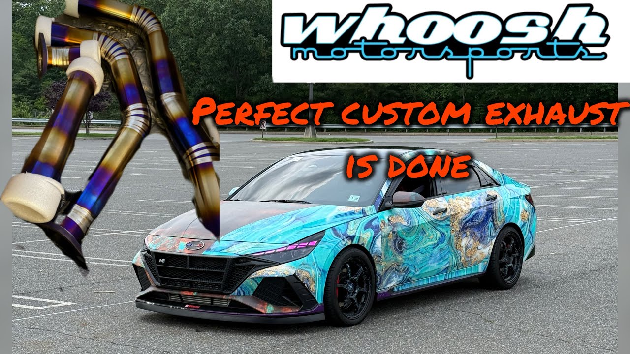 Whoosh motorsports 3 in full custom exhaust on the Elantra N