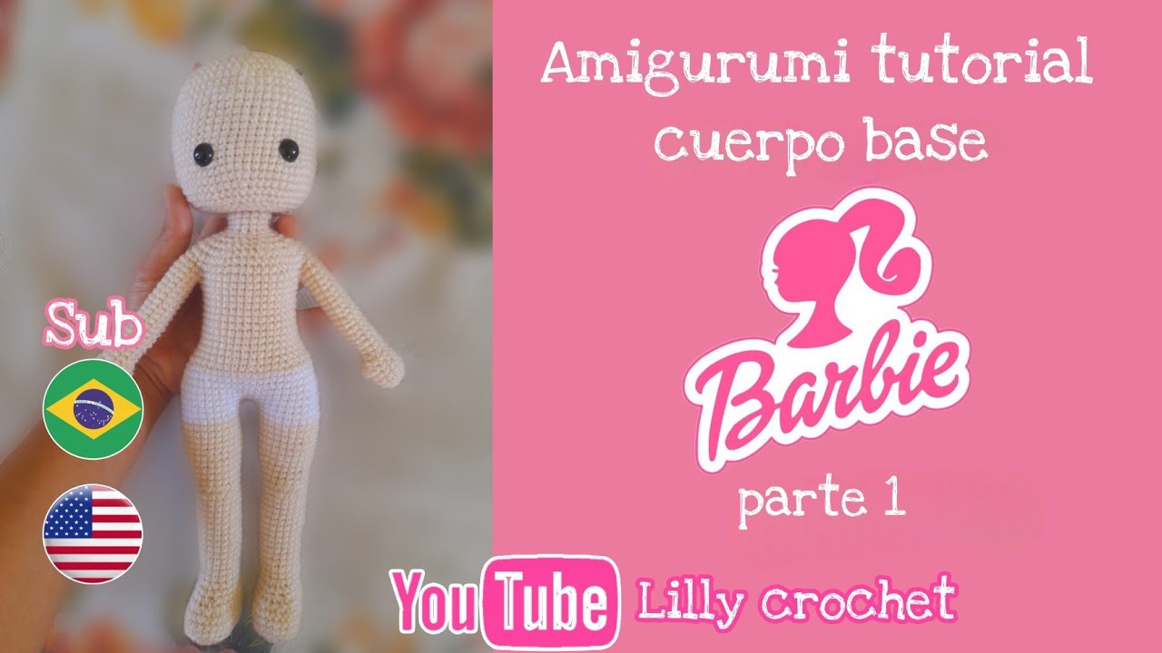 cuerpo base para muñeca barbie- amigurumi 34 cm- paso a paso. parte 1