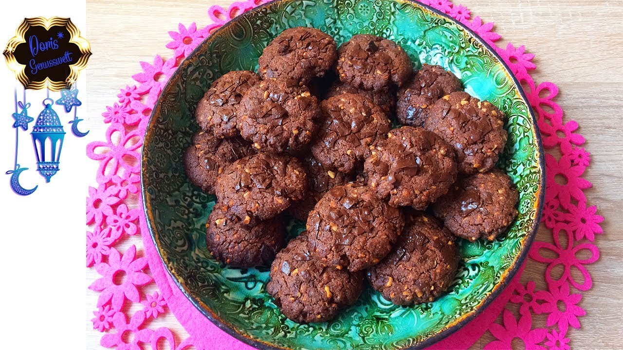 Knusprige Schokokekse 😊 Chocolate Cookies mit knackigen Nüssen