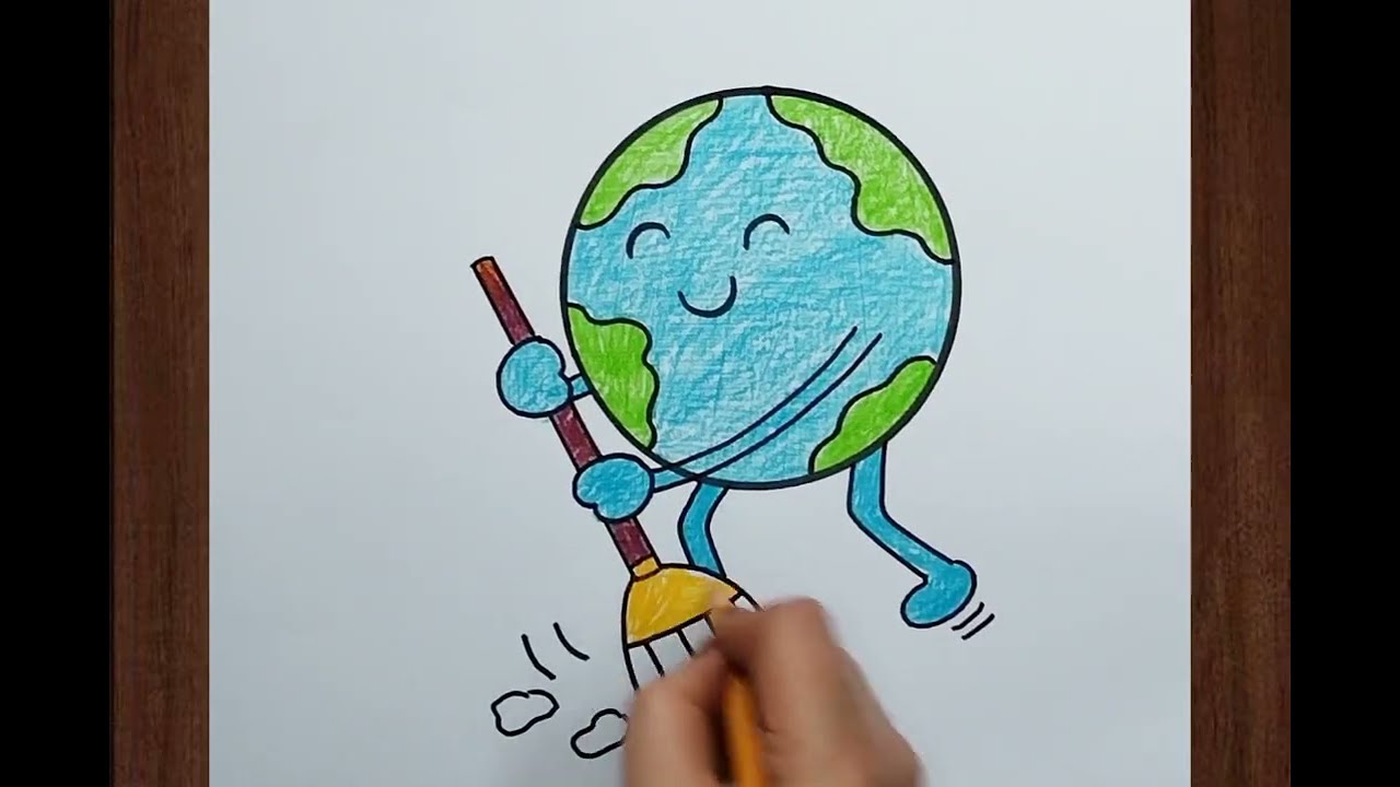 تعليم الرسم والتلوين للأطفال 🎨 رسم موضوع تعبير عن النظافه للمبتدئين خطوة بخطوة 💕