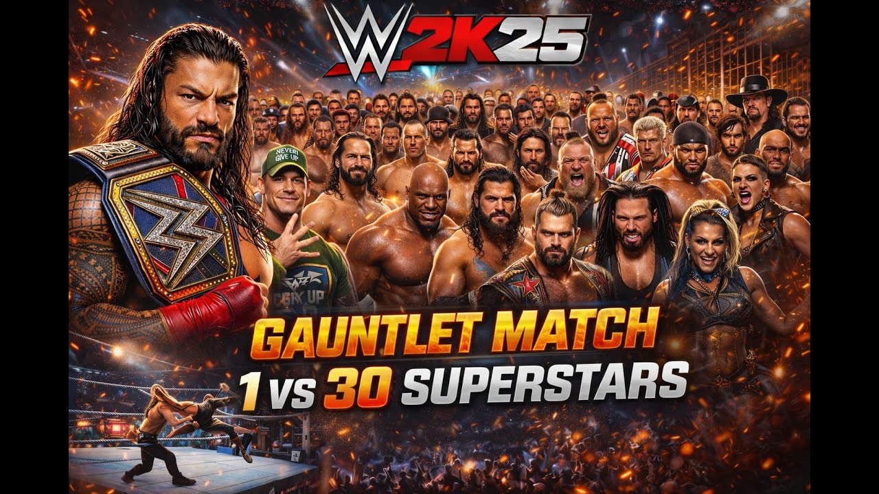 30 Superstars. ONE Survivor. 🔥 WWE 2K25 GAUNTLET MATCH LIVE🔴