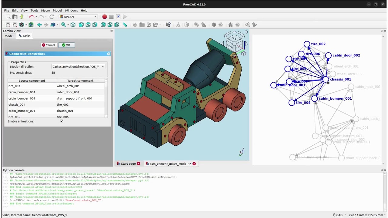 APLAN: open assembly planning framework in FreeCAD