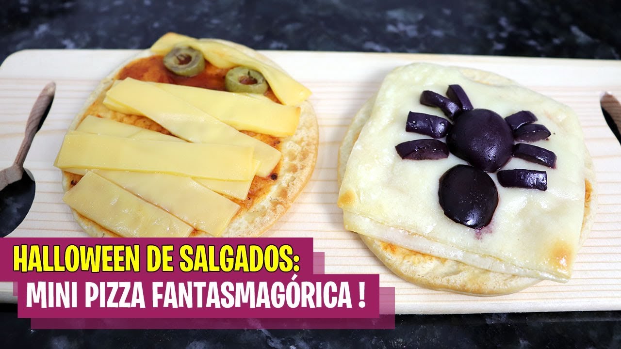 Halloween de Salgados: Mini Pizza FANTASMAG&Oacute;RICA!
