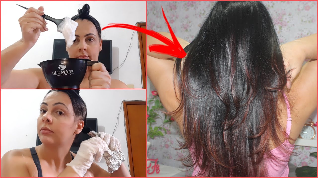 MORENA ILUMINADA EM CASA Clareando Cabelo PRETO AZULADO Ombre Hair para Cabelos Escuros