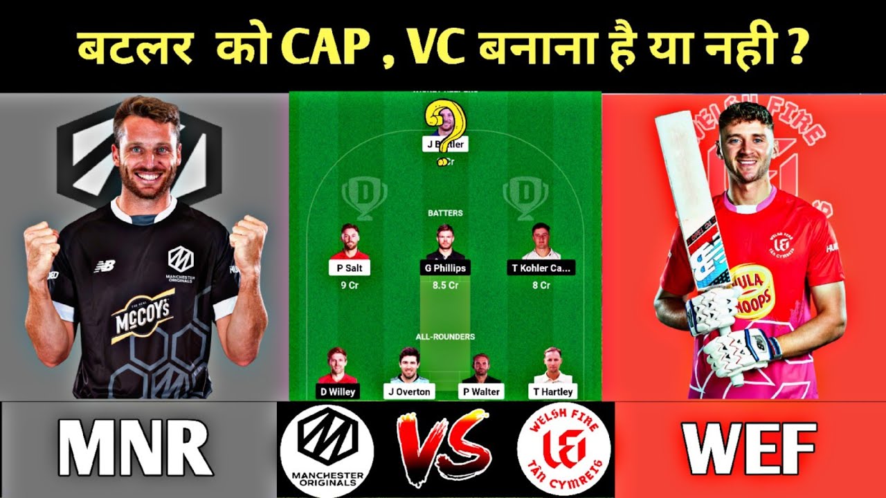 Manchester Original vs Welsh Fire Dream11 Prediction | Manchester Originals vs Welsh Fire Prediction