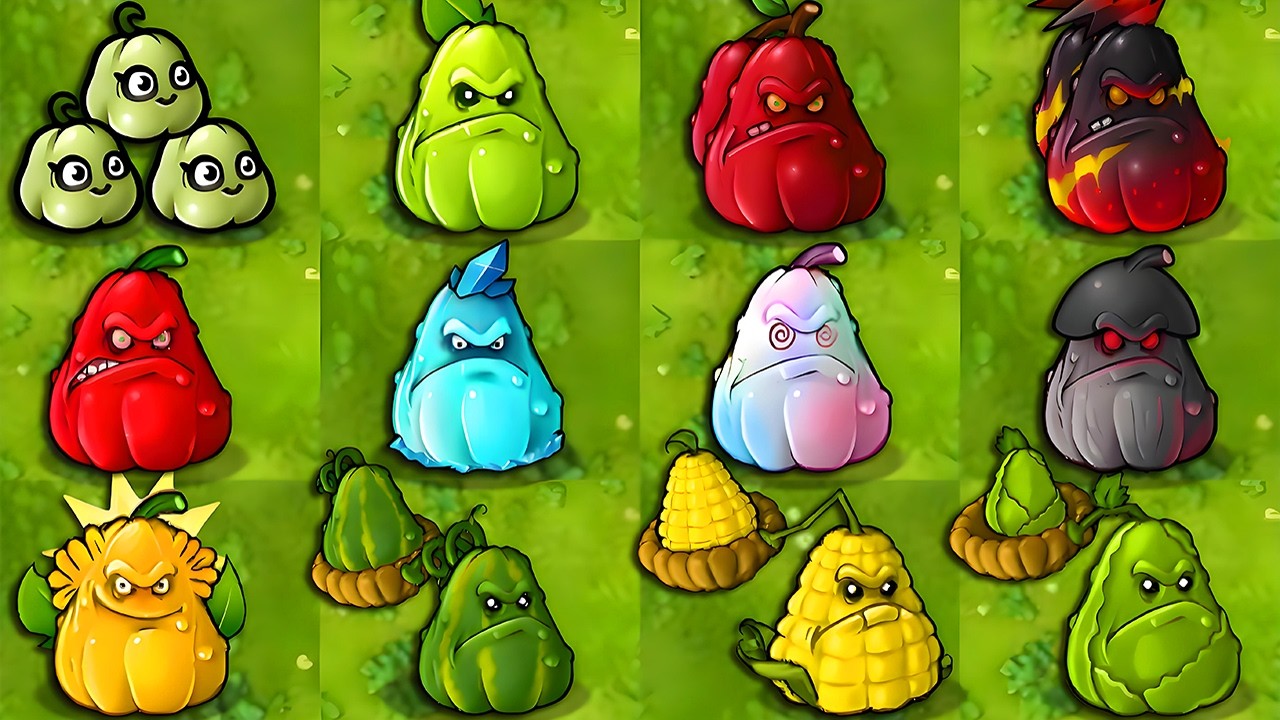 All Squash Plants Showcase in PVZ Fusion 3.4 | Plants Vs Zombies Mod