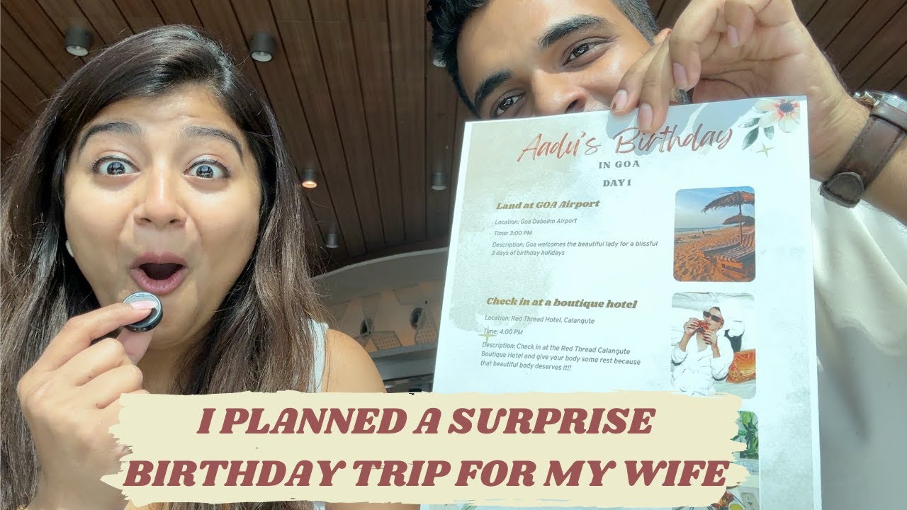 Birthday Surprise trip for my Wife 🥹❤️ | Goa Vlog 🌴  | Aadya & Mayur