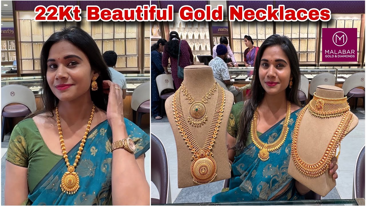 Malabar Gold Long Necklace Design & Price| Malabar Divine Collection| Long Gold Necklace Design 2024