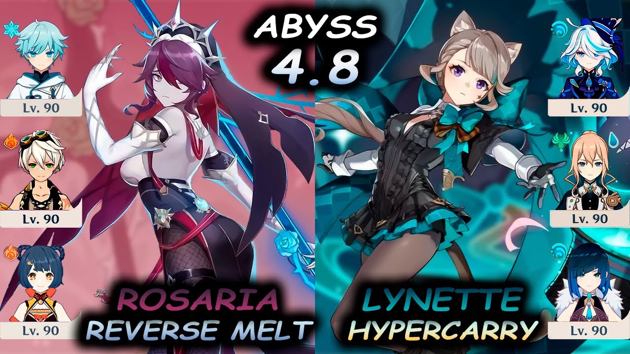C5 Rosaria Reverse Melt & C6 Lynette Hypercarry | Spiral Abyss 4.8 | Genshin Impact | 4K