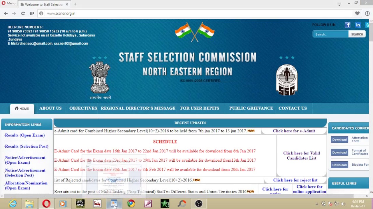 how to download ssc chsl admit 2017