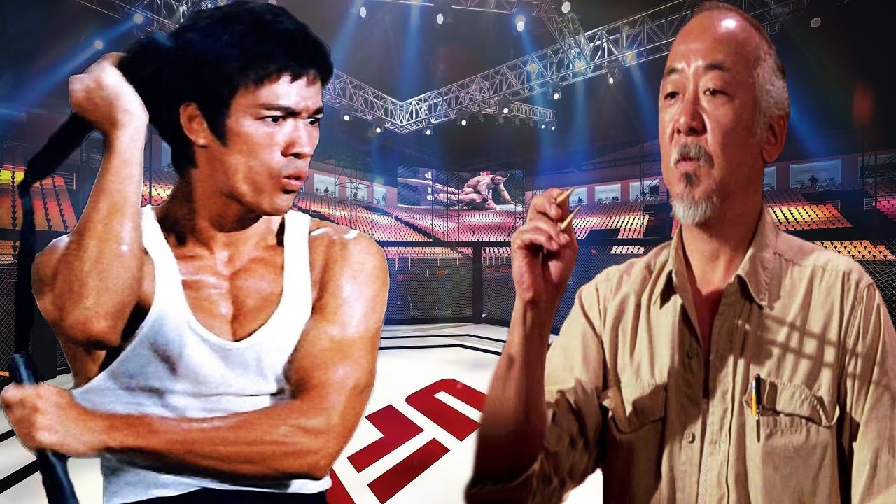 UFC 5 | Bruce  Lee vs. Pat Morita (Karate Kid Master Mr Miyagi)| Fight Tournaments