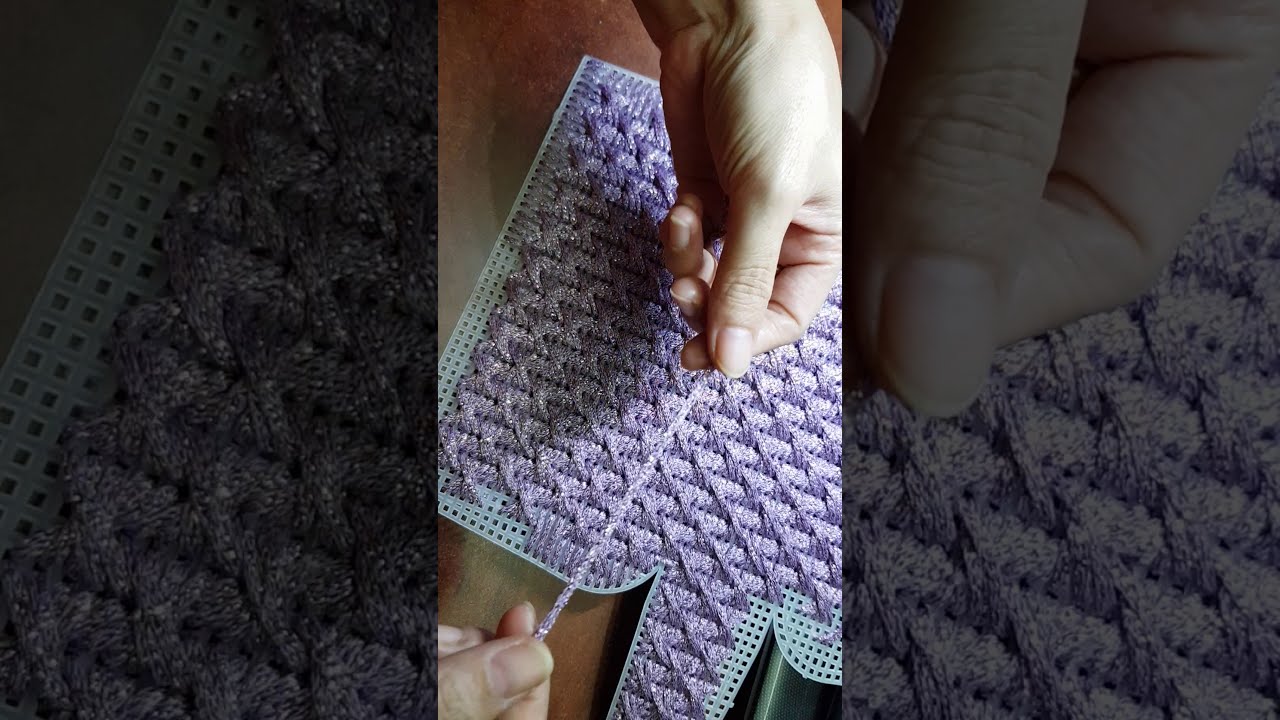 Hướng dẫn chi tiết thêu trực tiếp trên canvas họa tiết hình bó mạ.