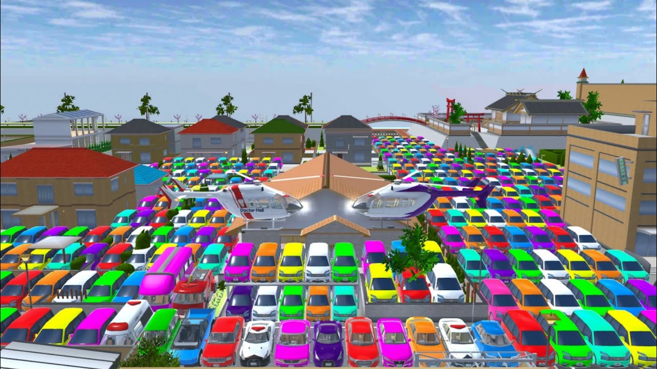 ALL REINBOW SUPER CAR COLLECTION AT NEAR GIRL'S NAME 🚁🚔🤣😍✅. SAKURASCHOOLSIMULATOR 😱🤯🚁🚔🚒✅✅