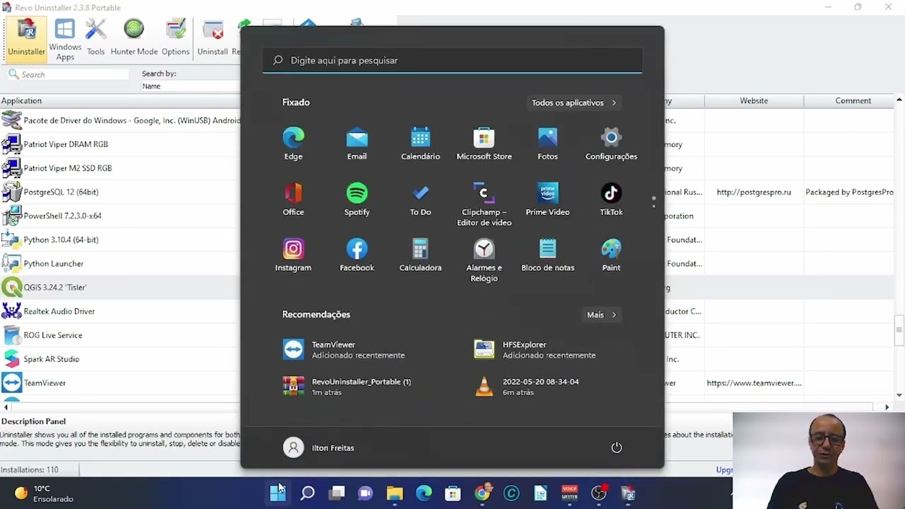 Desinstala&ccedil;&atilde;o limpa do QGIS no Windows