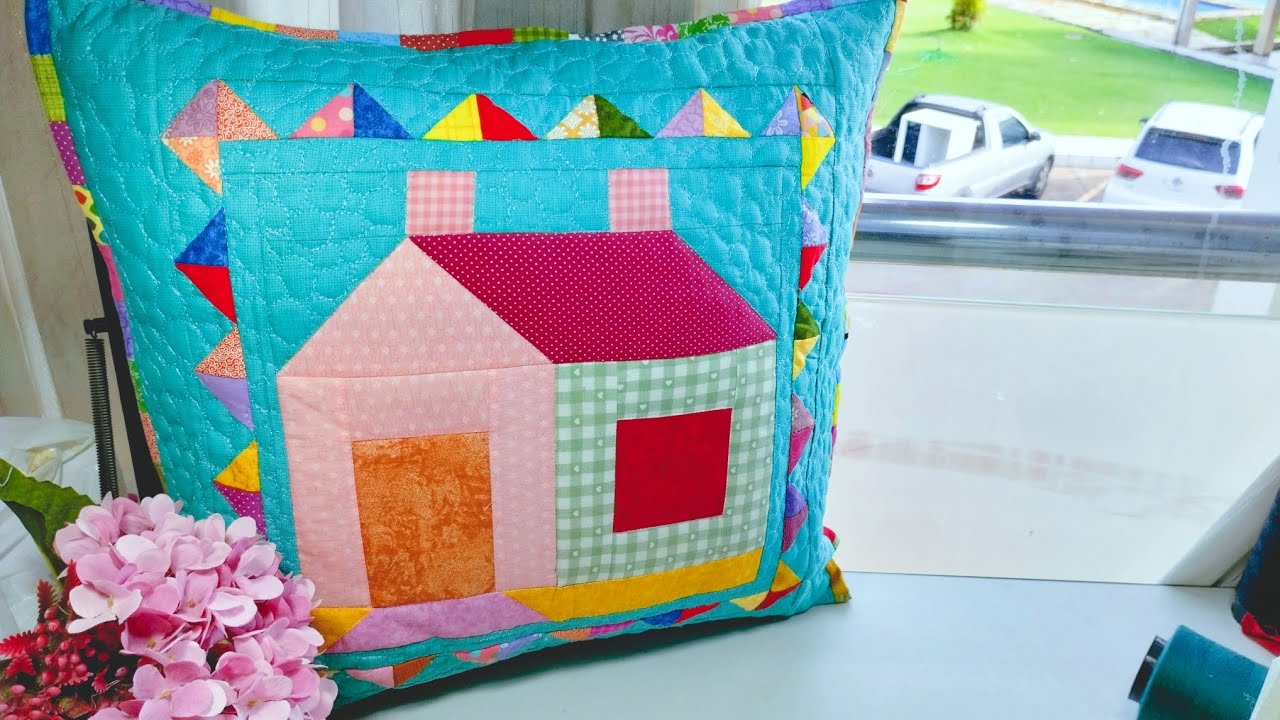 Colcha de Casinhas - Parte3 - juntando os blocos na técnica quilt as you go