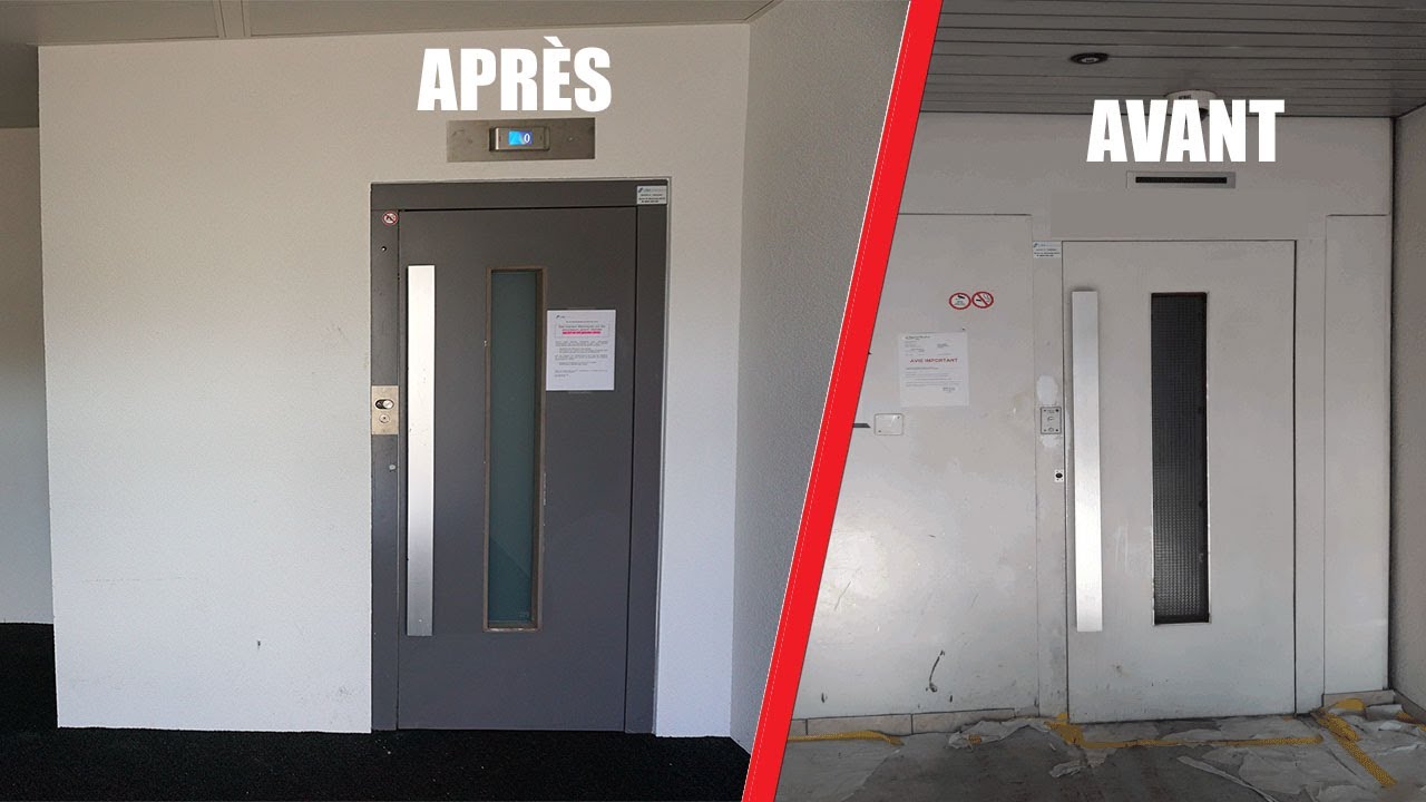 Ancien ascenseur Schindler modernisé pas LSM (Sodimas) à Vevey