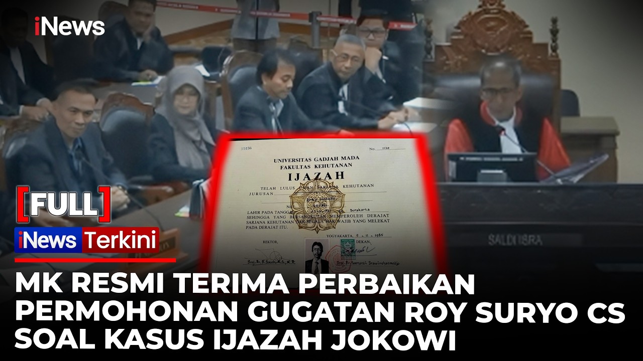 FULL MK Terima Perbaikan Permohonan Gugatan Roy Suryo CS di Kasus Ijazah Jokowi | iNews Terkini