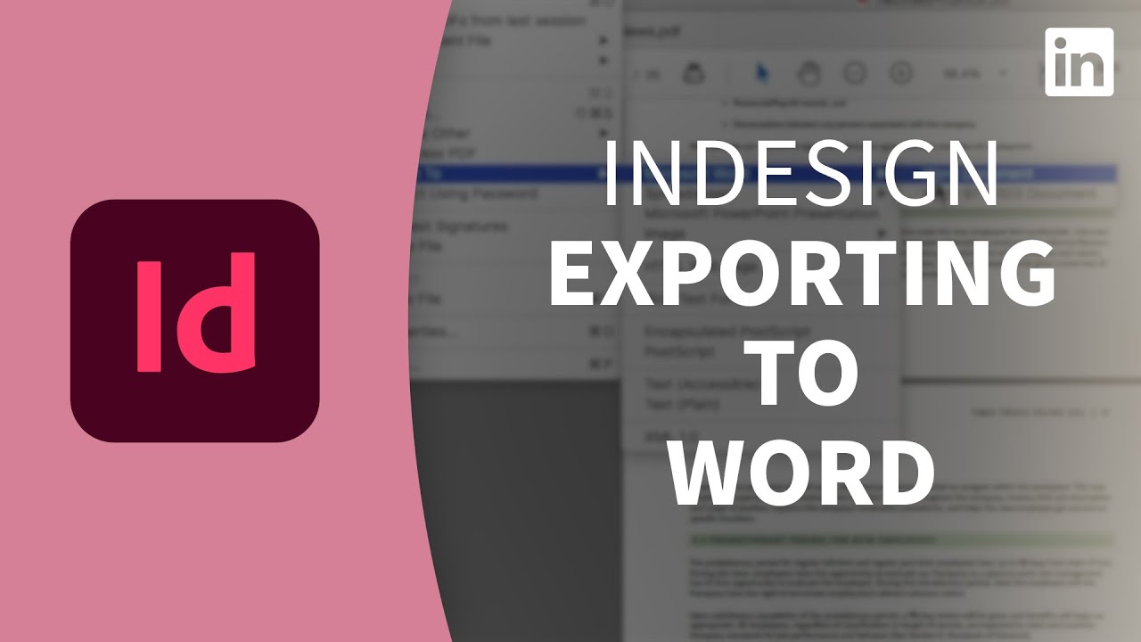 Учебное пособие по InDesign — экспорт в документ Word