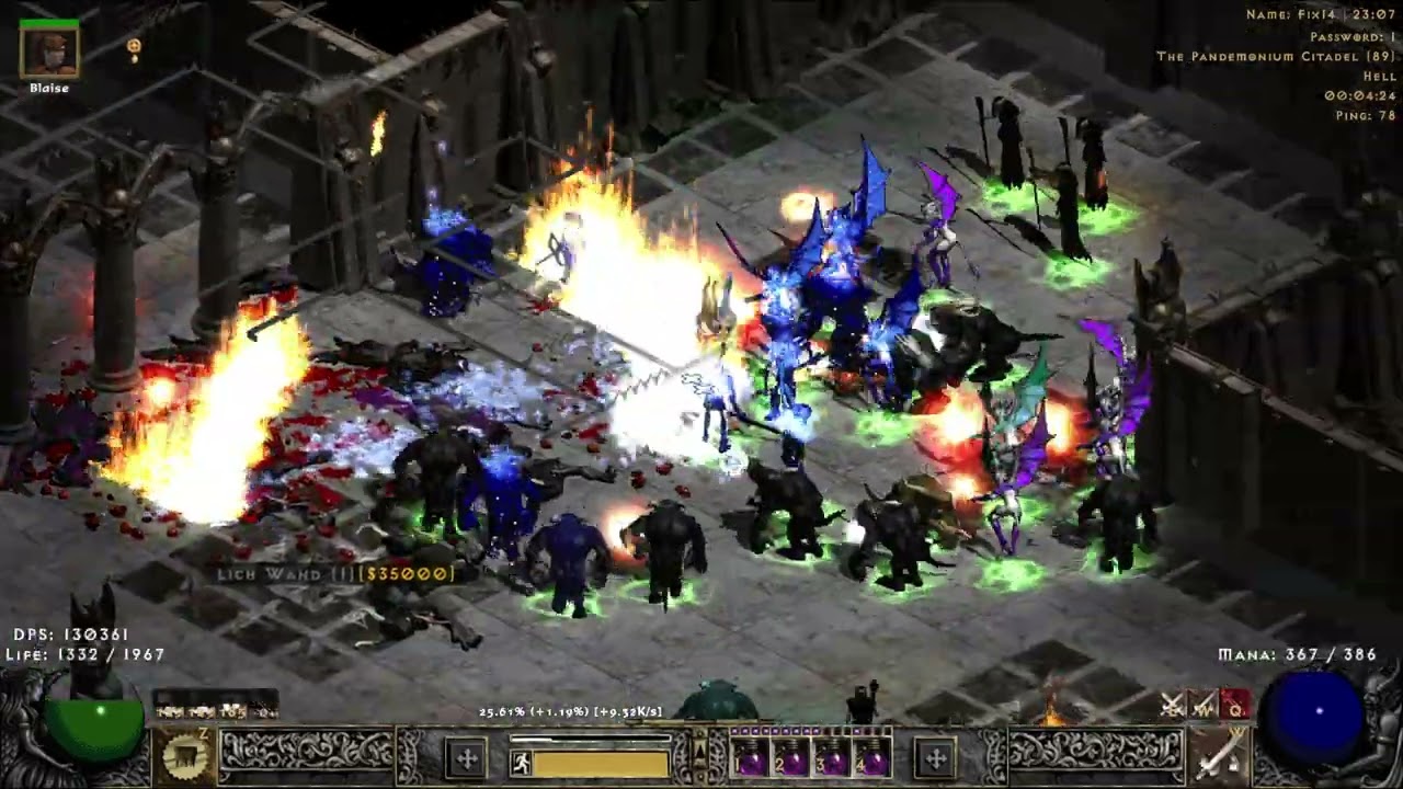 PD2 S10 Holy Freeze-Sacrifice Paladin mapping (T3 Pandemonium 181%)