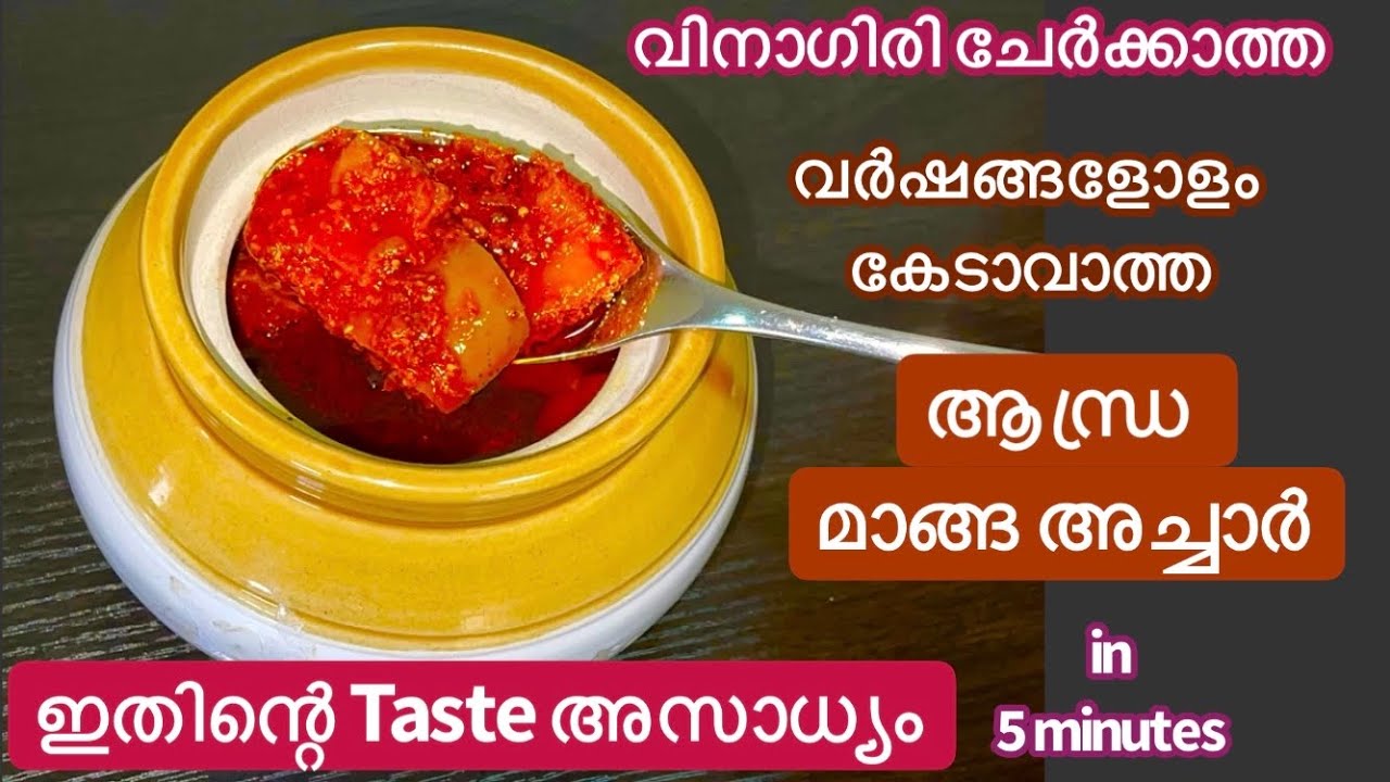 Andhra Mango Pickle//വീട്ടിലുള്ള ചേരുവകൾ കൊണ്ട് വിനാഗിരി ചേർക്കാത്ത അച്ചാർ കേടാവാതിരിക്കാനുള്ള Tips