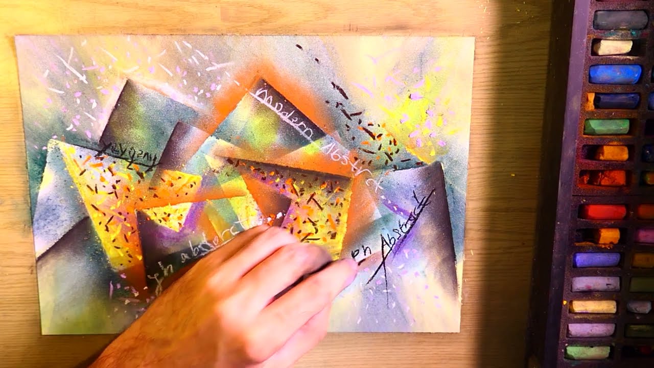 How To Paint Cool Modern Abstract Painting In Soft Pastel | Satisfying Art Demonstration