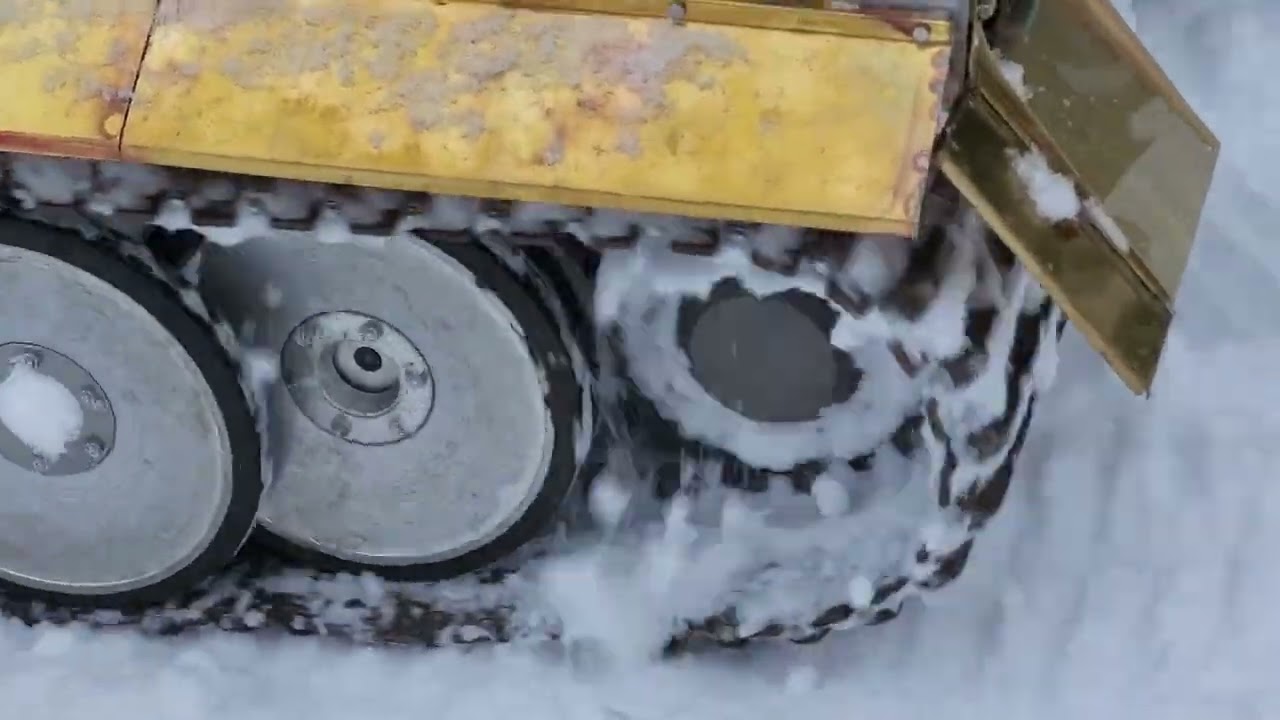 Closeup of idlers in snow