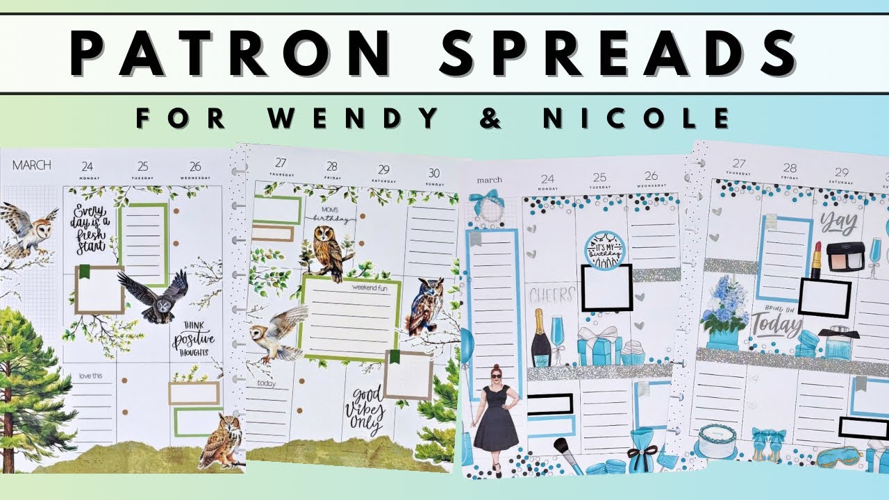 PLAN WITH ME  | PATRON SPREADS FOR WENDY & NICOLE | THE HAPPY PLANNER
