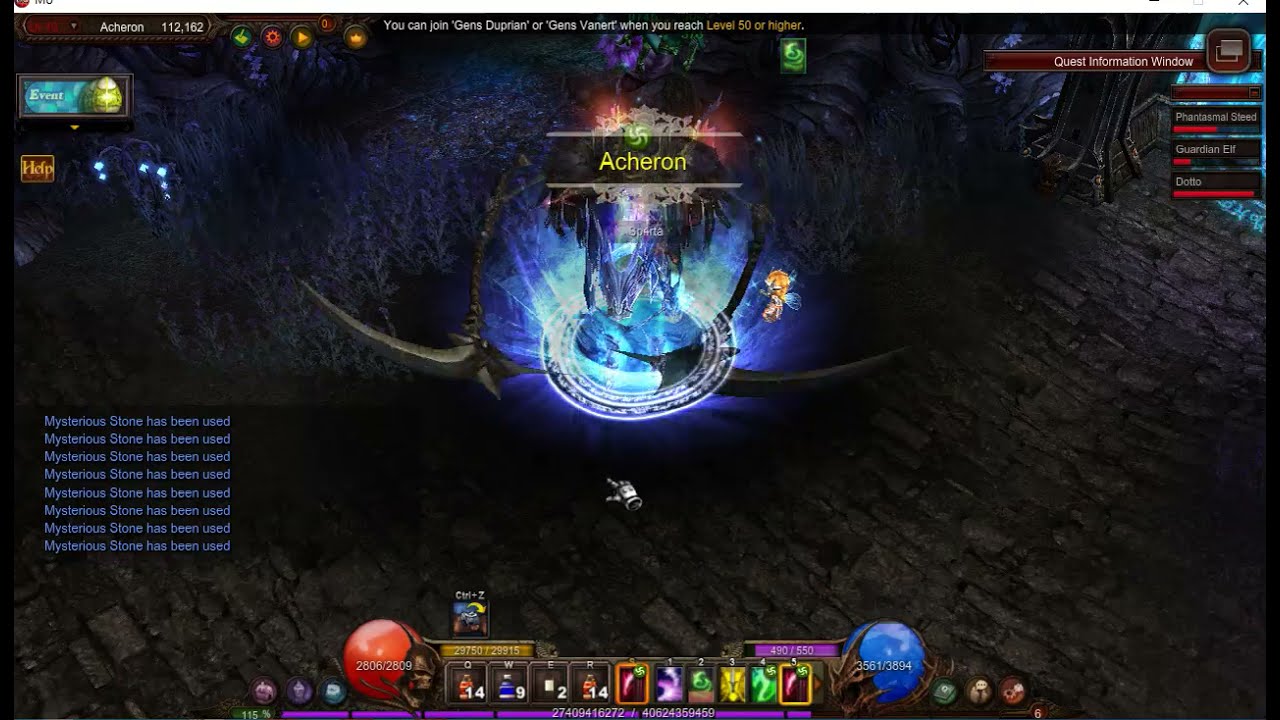 Usando Mysterious Stone para botar luck no set ADA da Summoner