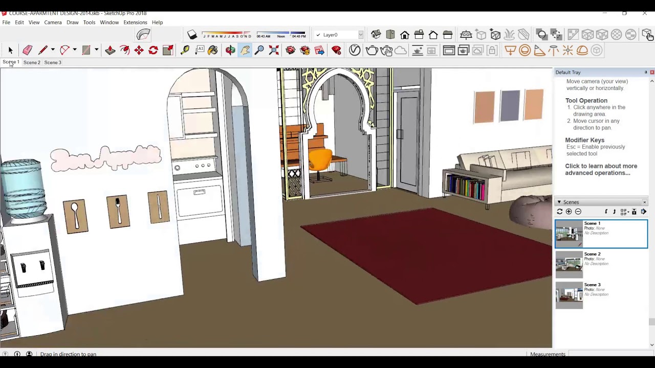 SKETCHUP TIPS-(14) HOW TO MAKE SCENES AND VIDEO ANIMATION-كيفية عمل مشهد و فيديو في الإسكتش أب