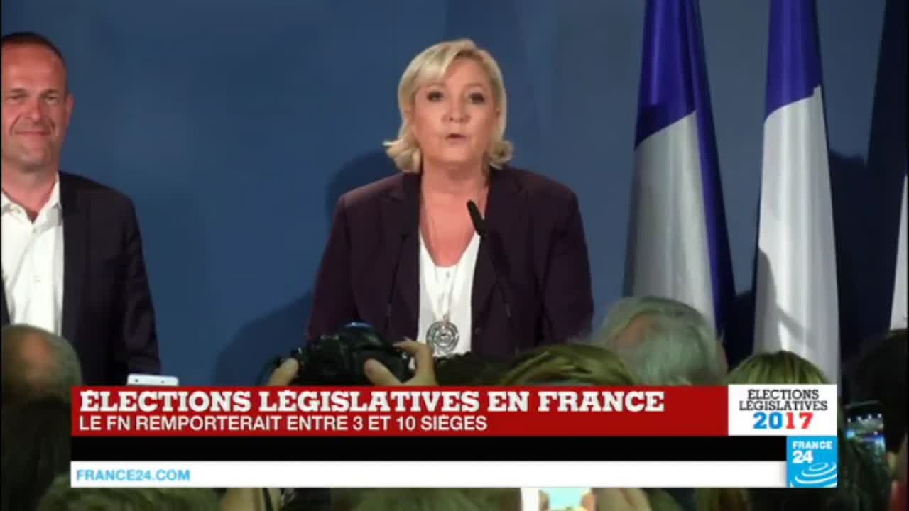 REPLAY - Législatives 2017 : Discours de Marine Le Pen après le premier tour