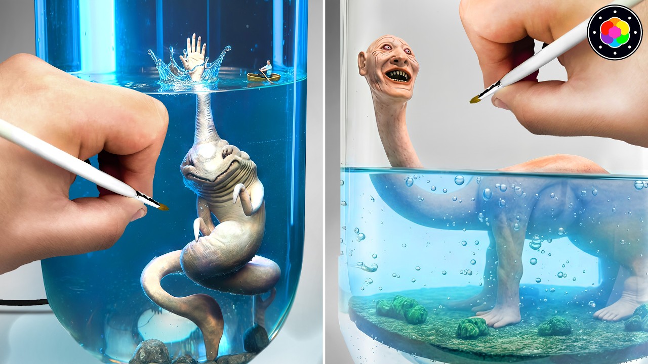 Esculpiendo MONSTRUOS MARINOS 🌊🤚🏻 [Sea Hand Monster VS We Swam Too Far ] de plastilina | PlastiVerse