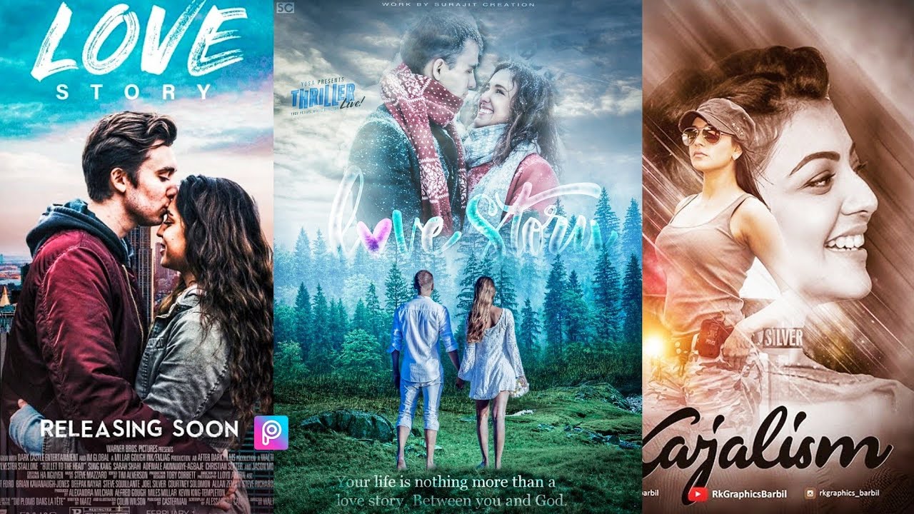 love story poster design | poster design Editing in PicsArt | Full tutorial 🔥