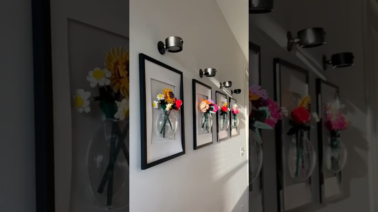 LEGO Flower Wall Vases 🌹❤️ #lego #legos #legoflowers #walldecor #diyoroject #diy #diyhomedecor
