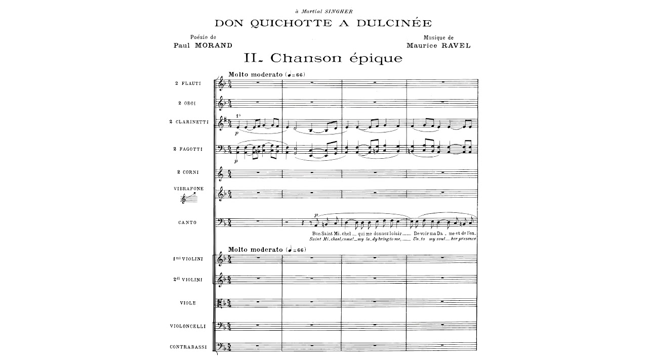 Maurice Ravel - Don Quichotte à Dulcinée (1933) [w/ score]