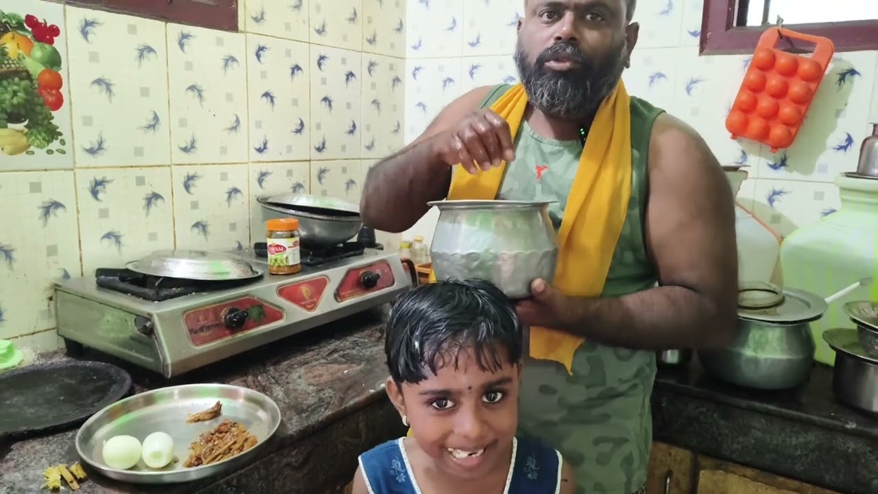 பழைய தண்ணி கஞ்சி சோறு முருங்கைக்காய் கூட்டு செம டேஸ்ட்#trending #food #support #funny #friends