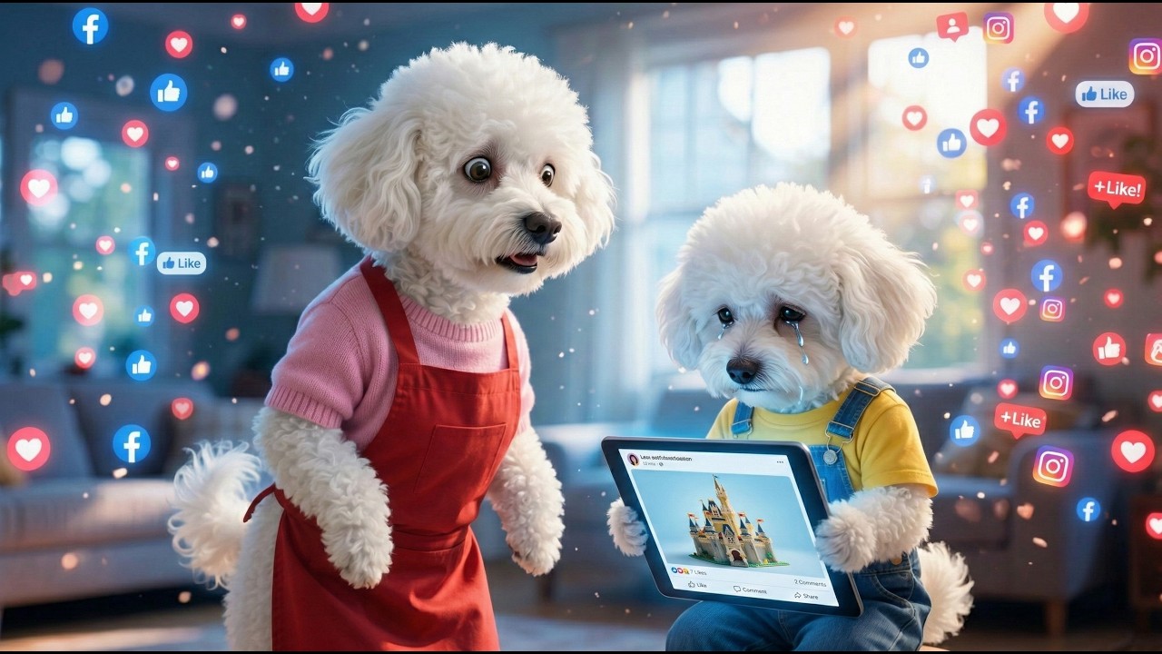 Baby Puppy Wants Likes📱❤️Mom Dog Shows the Magic of the Moment.