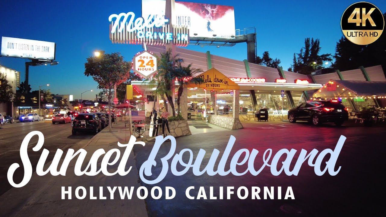 Sunset Boulevard Virtual Tour at Night in 4k (Part 2)
