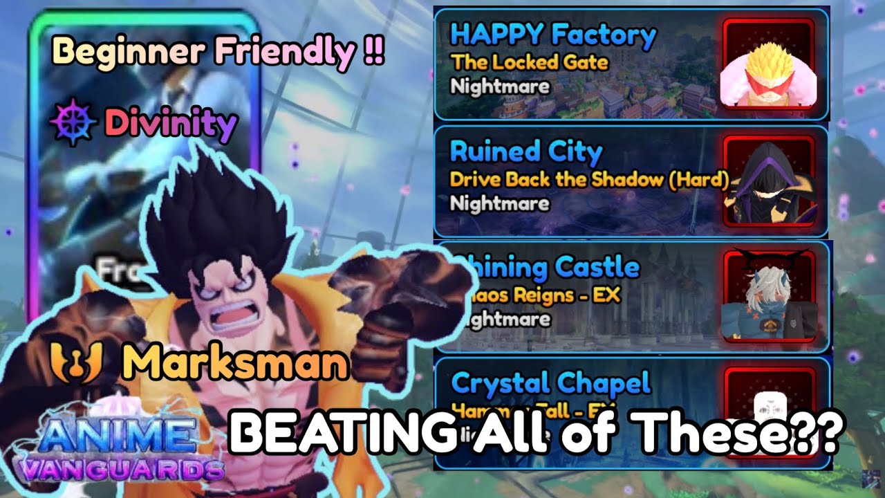 [Luffy +  Memoria !!?] BEATING All Hard Gamemodes with Marksman Luffy - Anime Vanguard