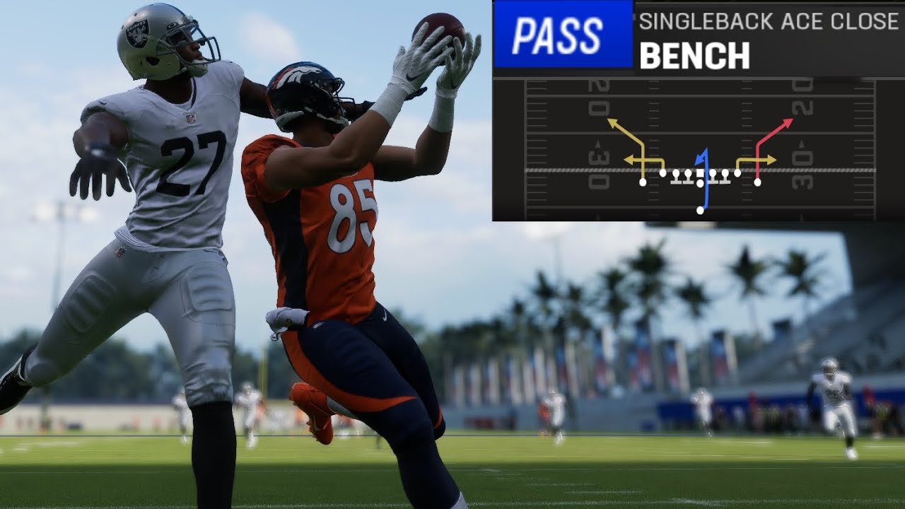 let's play Madden 23 singleback Ace close bench