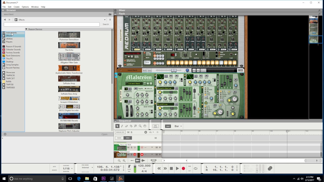 Making quick song on Reason 9 for Subsistence Gameplay videos