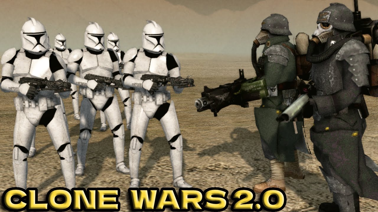 Clone Troopers vs Death Korps of Krieg - Star Wars vs Warhammer 40k | Men of War: Assault Squad 2