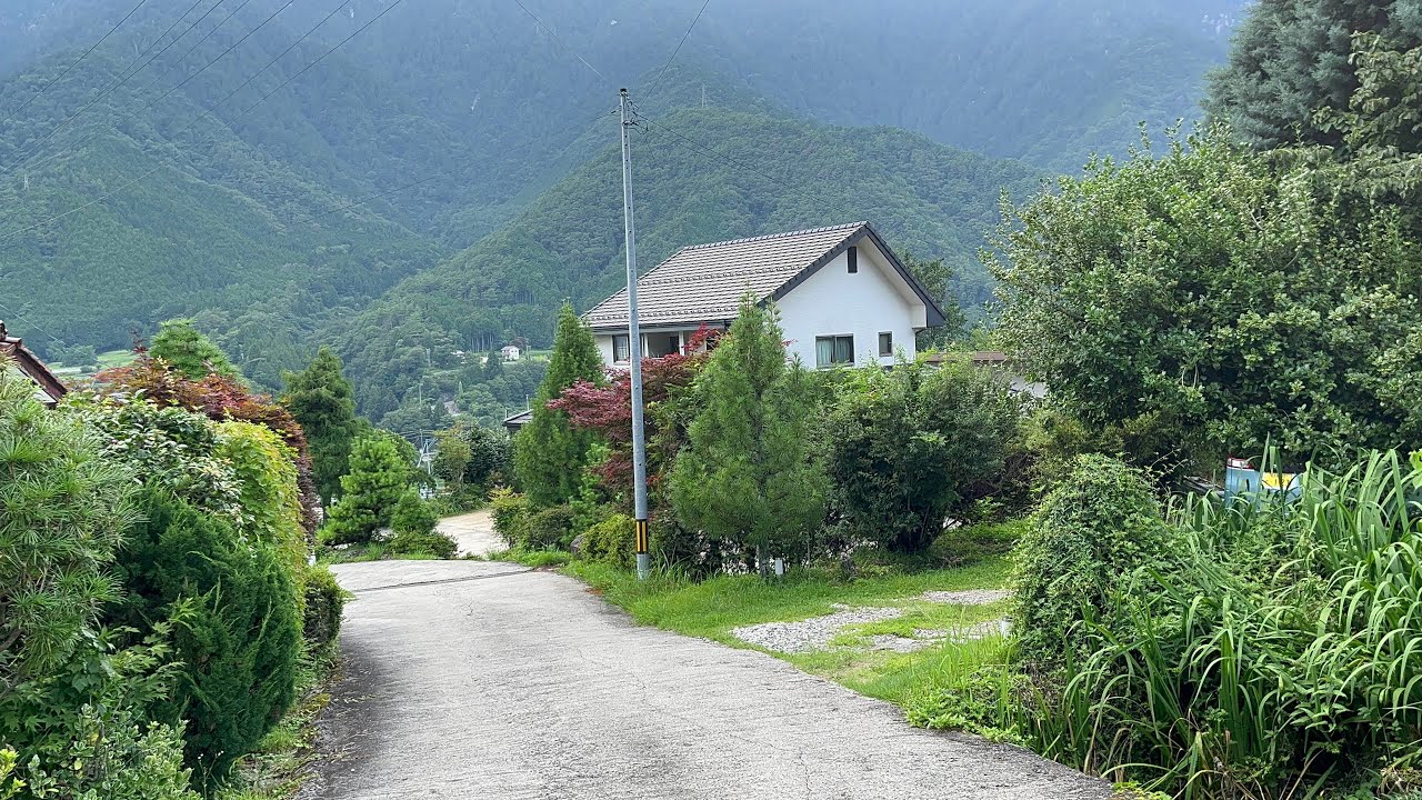 4K Walk Japan, Japanese Countryside Village Nagiso - Walking Tour