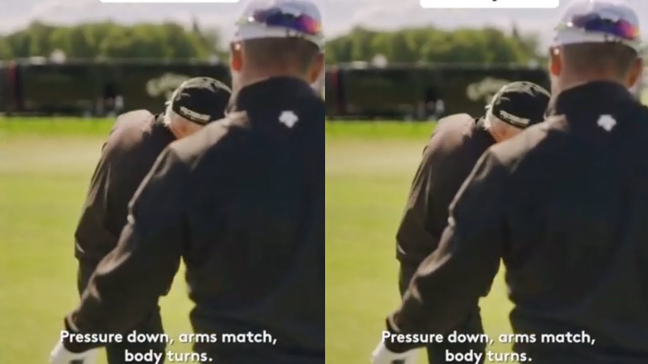 Hideki Matsuyama Drill - Pressure Arms Down to correct body turn