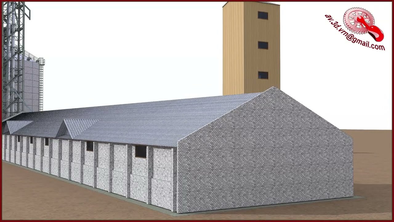 3D-animation of grain storage area