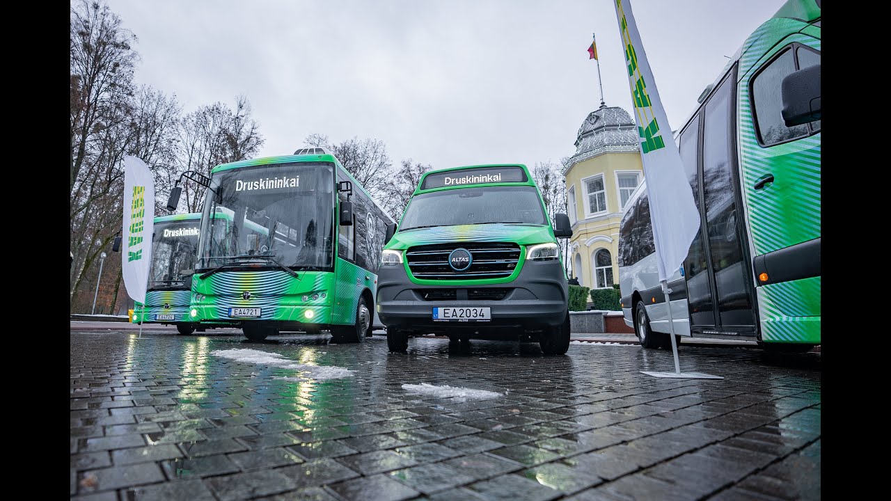Druskininkų viešasis transportas atsinaujino dar 8 elektra varomais autobusais