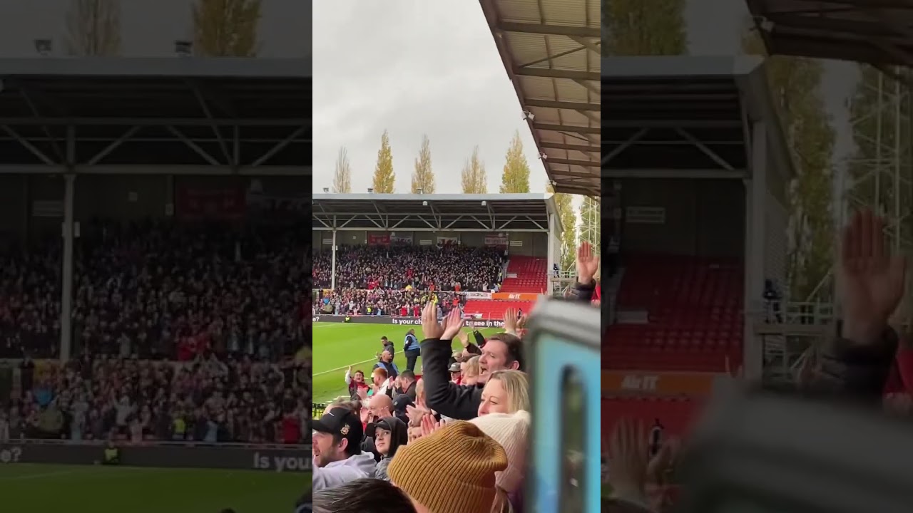 A 30 second trip to the race course stadium with Wrexham fans and a Paul Mullin goal celebration