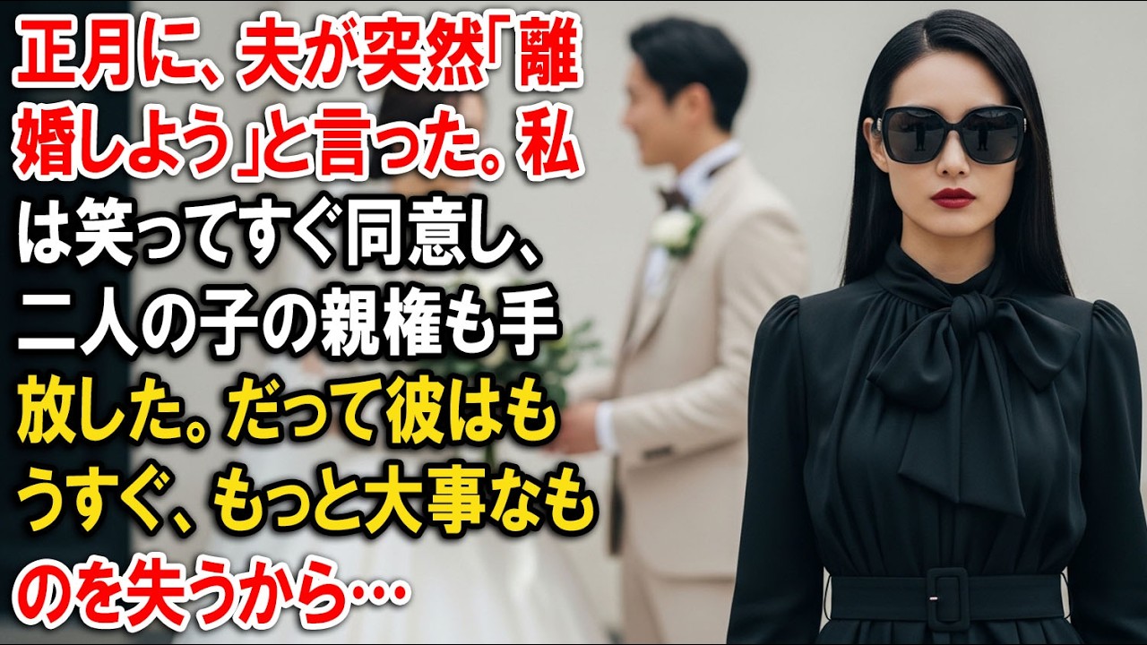 正月に、夫が突然「離婚しよう」と言った。私は笑ってすぐ同意し、二人の子の親権も手放した。だって彼はもうすぐ、もっと大事なものを失うから…【静かな復讐】【家族の裏切り】