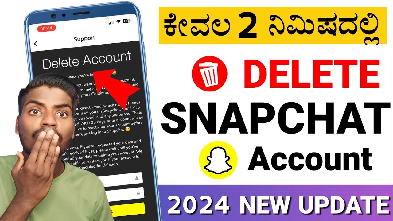 How to delete Snapchat Account 2024 Permanently || Snapchat Account delete in kannada